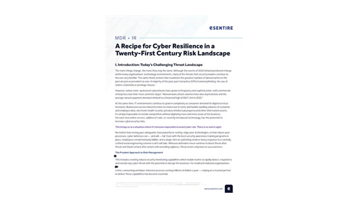 MDR + IR: A Recipe for Cyber Resilience in a Twenty-First Century Risk Landscape